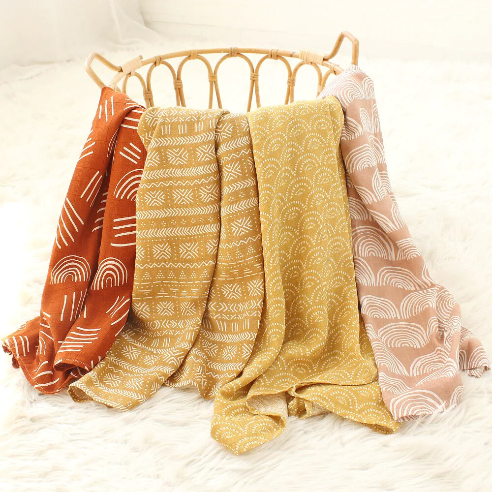 Bamboo Cotton Soft Baby Blankets Newborn Muslin Swaddle Blanket for Newborn Girl and Boy Baby Bath Towel